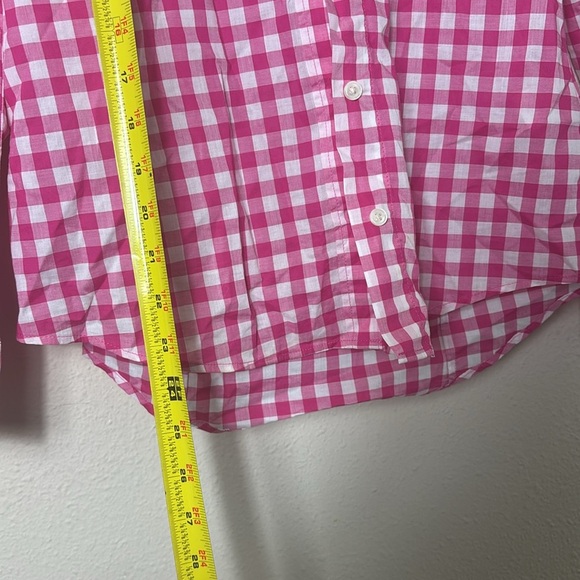 J. Crew Gingham Pink White Button Down Shirt 100% Cotton size Small - Picture 8 of 10